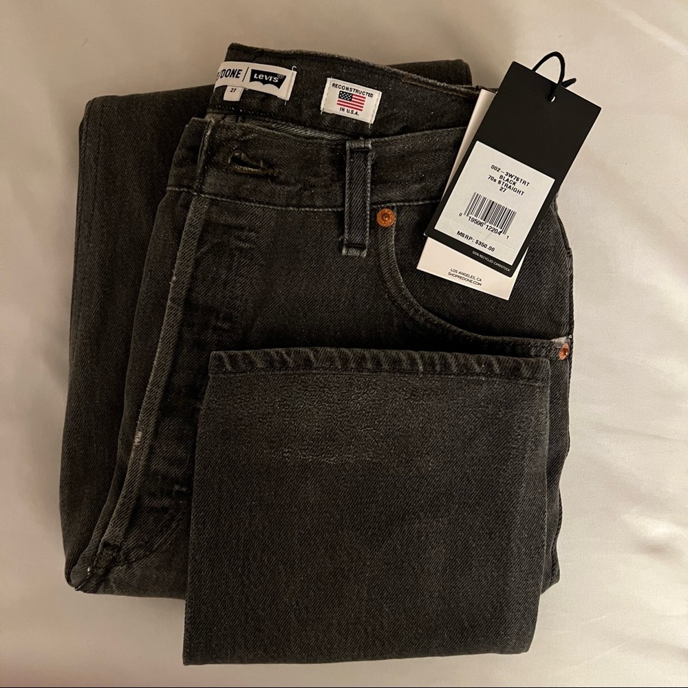 Re/done levis 70s straight charcoal grey 27 Brand new